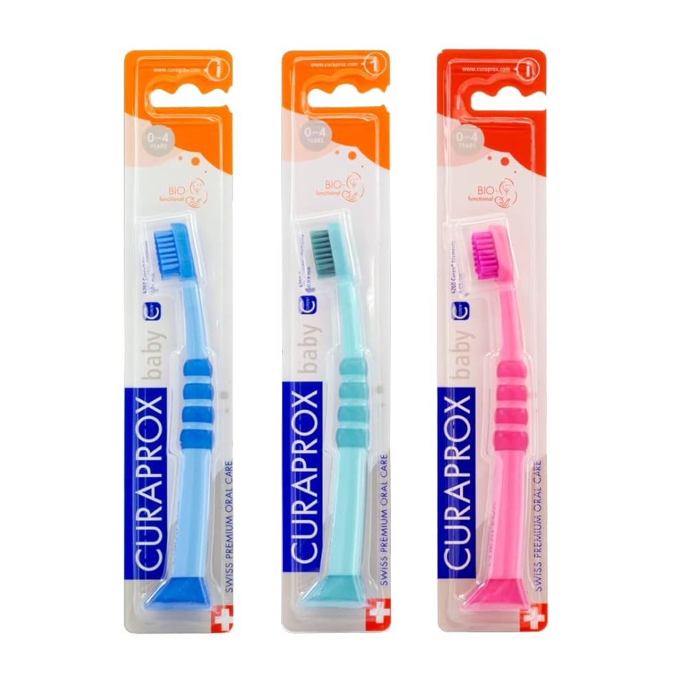 rika　　CURAPROX Curaprox Baby & Toddler Toothbrush (3-Pack), Safer Softer